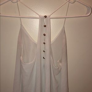 White tank top with button back